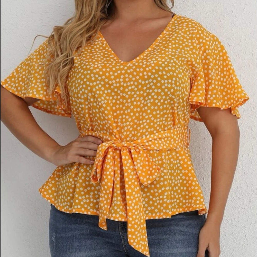 Floral Belted Blouse 0x